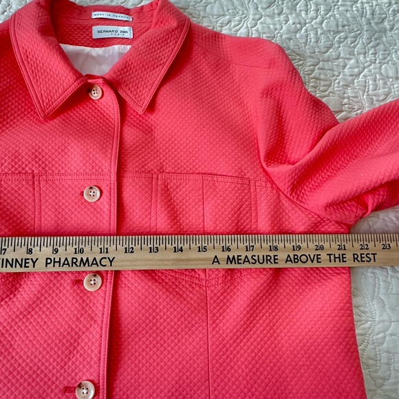 VTG Bernard Zins France Blazer Womens Sz 16 Cotton Lined Jacket Orange Coral EUC - Picture 9 of 12
